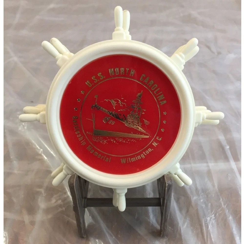 VTG‎ 1965–1980 USS North Carolina Coaster Set 6 Multicolor Nautical Coastal USA